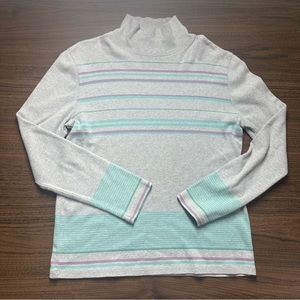 Womens Pendleton Long Sleeve Striped Gray and Blue Vintage Shirt 

Size Small